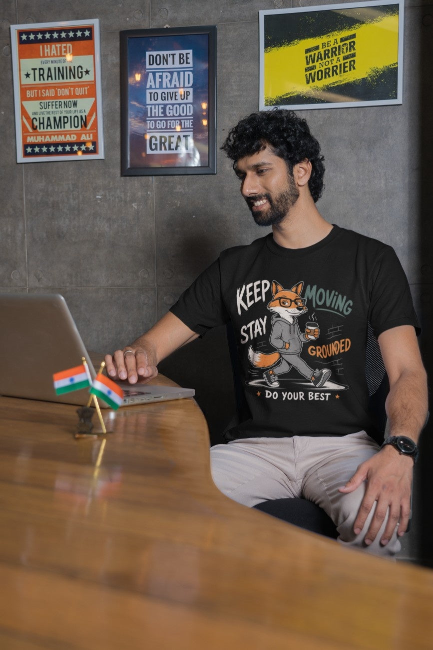Keep Moving Stay Grounded  T-Shirt | Round neck