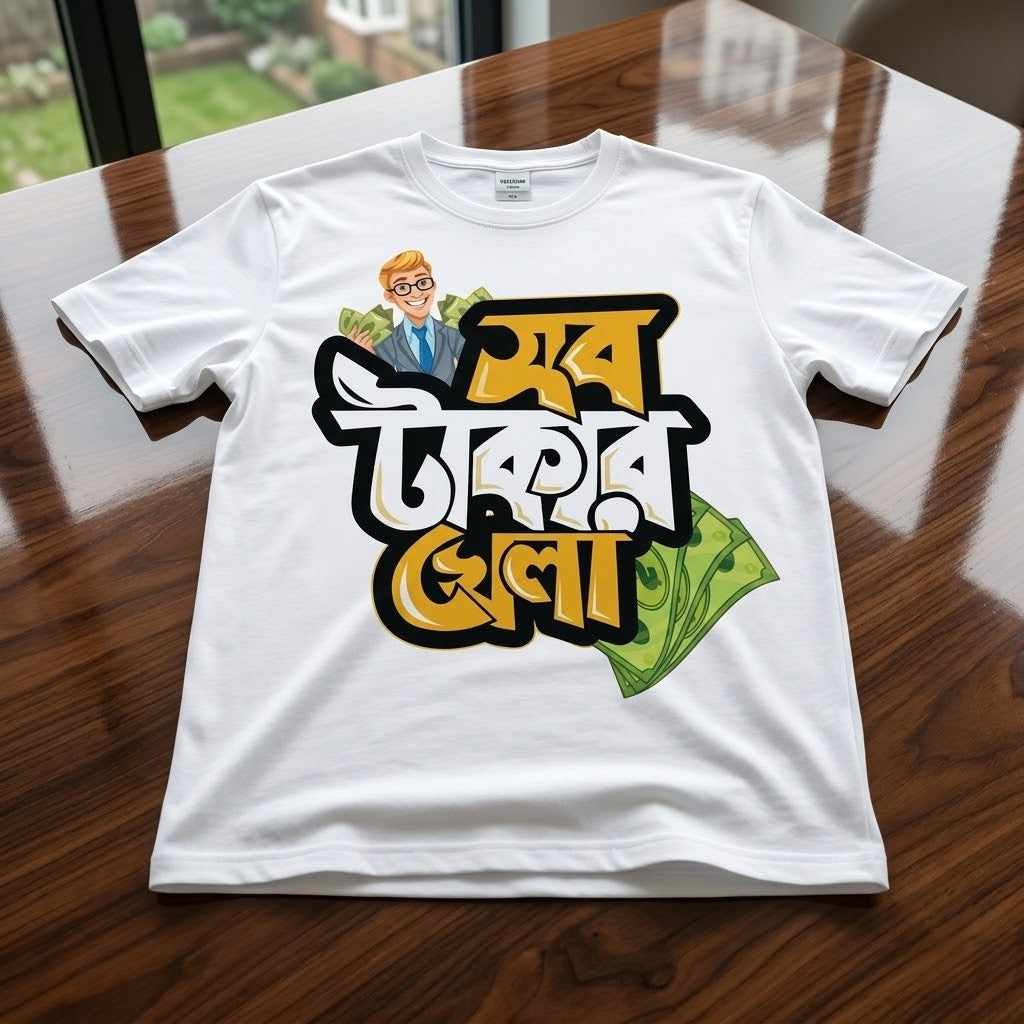 সব টাকার খেলা – Bengali Graphic T-Shirt | Round Neck