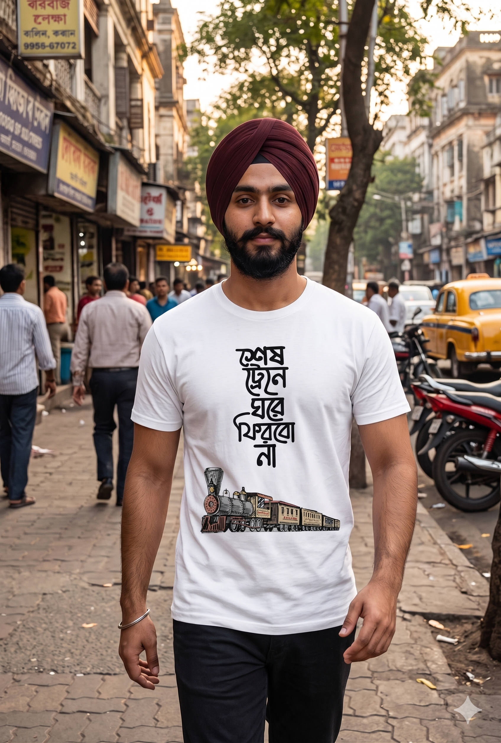 Shesh Train Ghore Phirbo Na | Oversized T-Shirt | Round neck