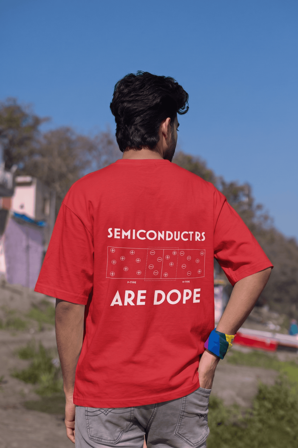 Semiconductors Are Dope – Oversized Graphic Printed T-Shirt - Back