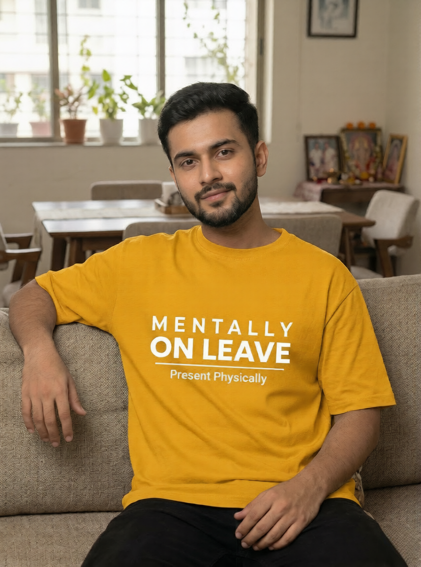 Mentally On Leave – Oversized T-shirt for Off Days 😌