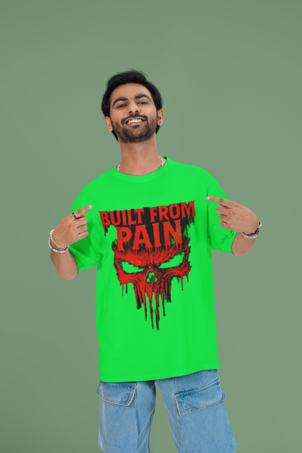 Built From Pain – Oversized Graphic Printed T-Shirt