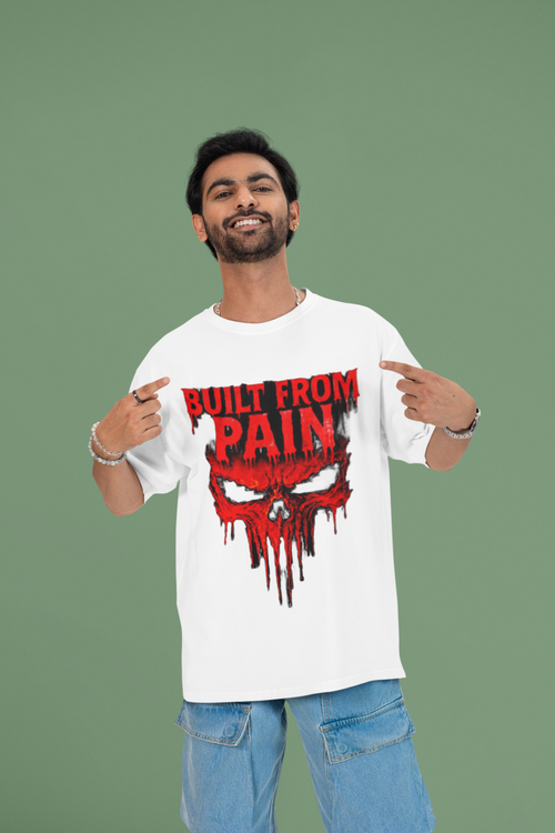Built From Pain – Oversized Graphic Printed T-Shirt