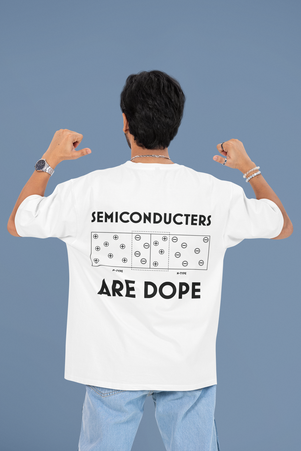 Semiconductors Are Dope – Oversized Graphic Printed T-Shirt - Back