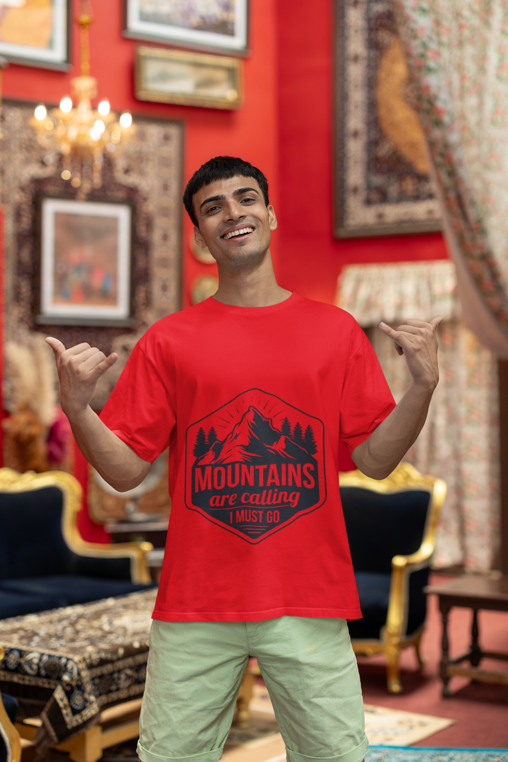 Mountains Are Calling Graphic T-Shirt | Round Neck