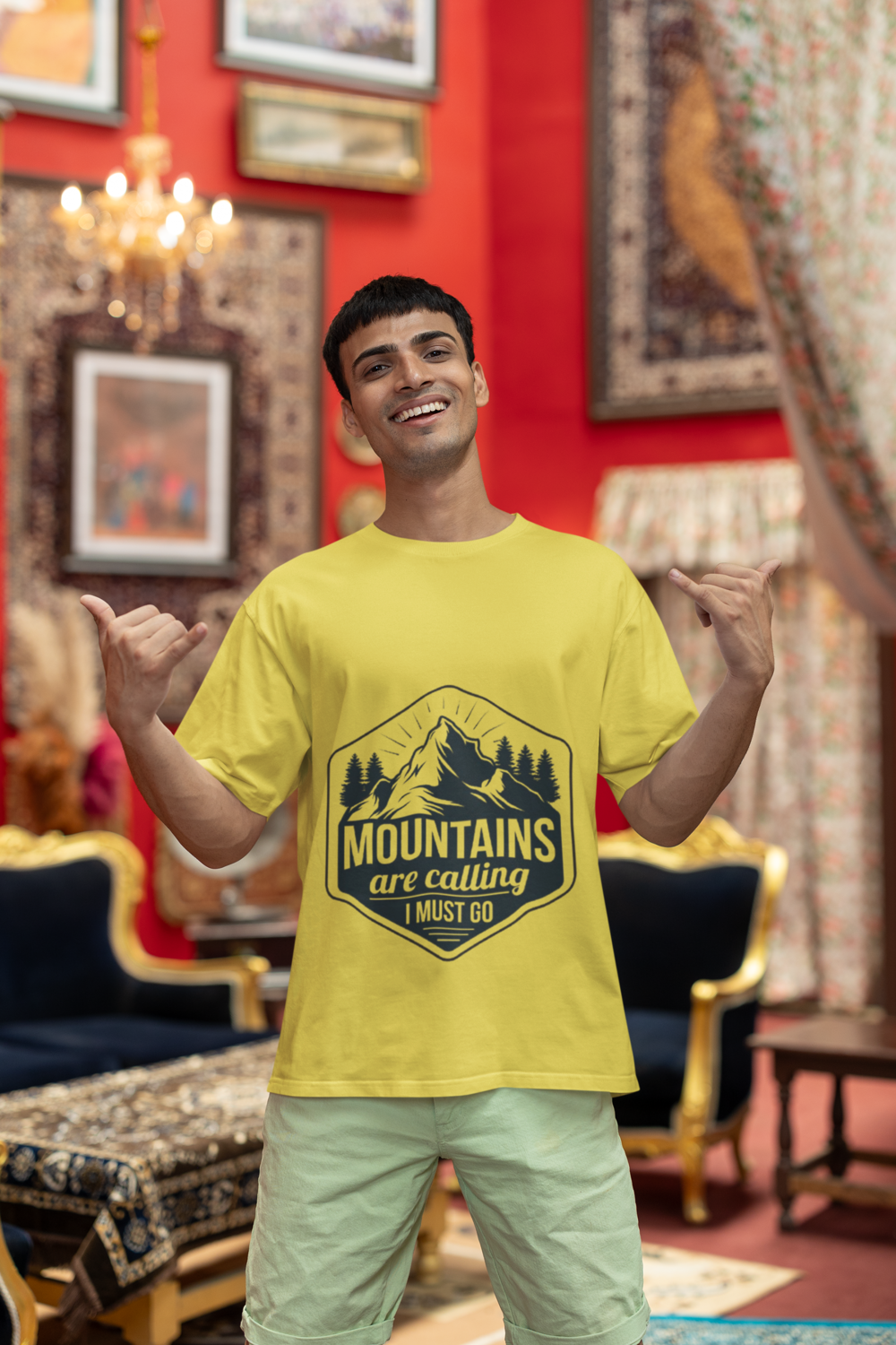 Mountains Are Calling Graphic T-Shirt | Round Neck