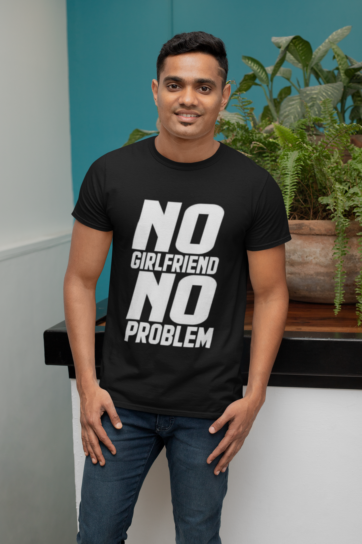 No GF No Problem – Graphic T-Shirt | Round Neck