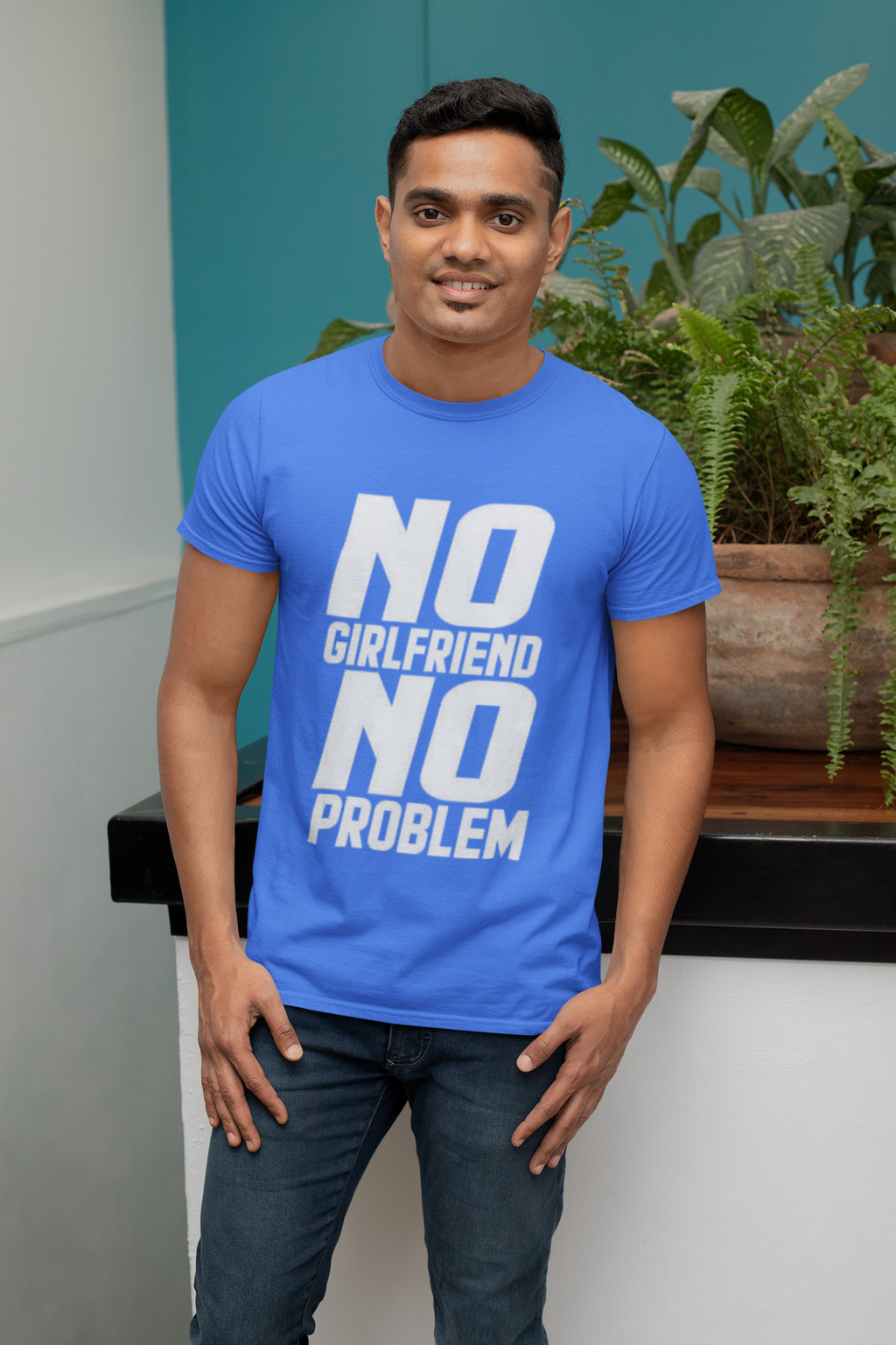 No GF No Problem – Graphic T-Shirt | Round Neck