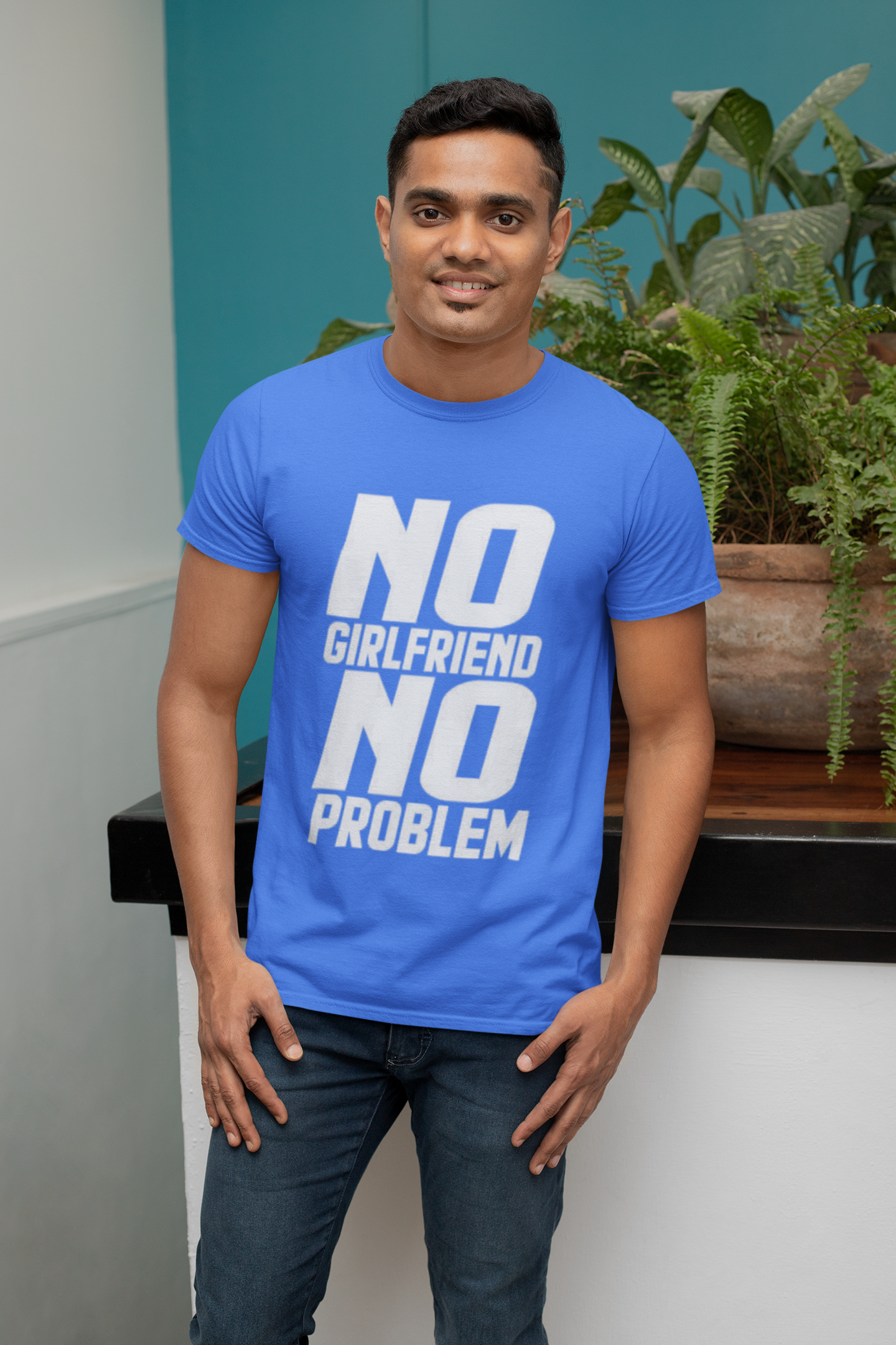No GF No Problem – Graphic T-Shirt | Round Neck