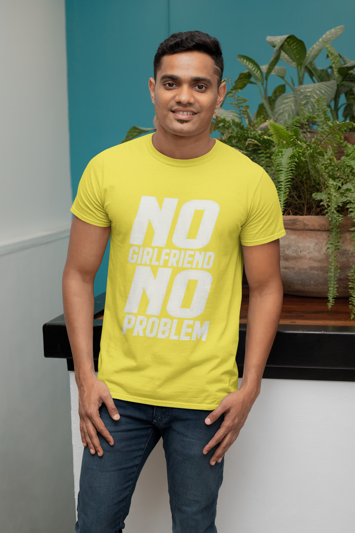 No GF No Problem – Graphic T-Shirt | Round Neck