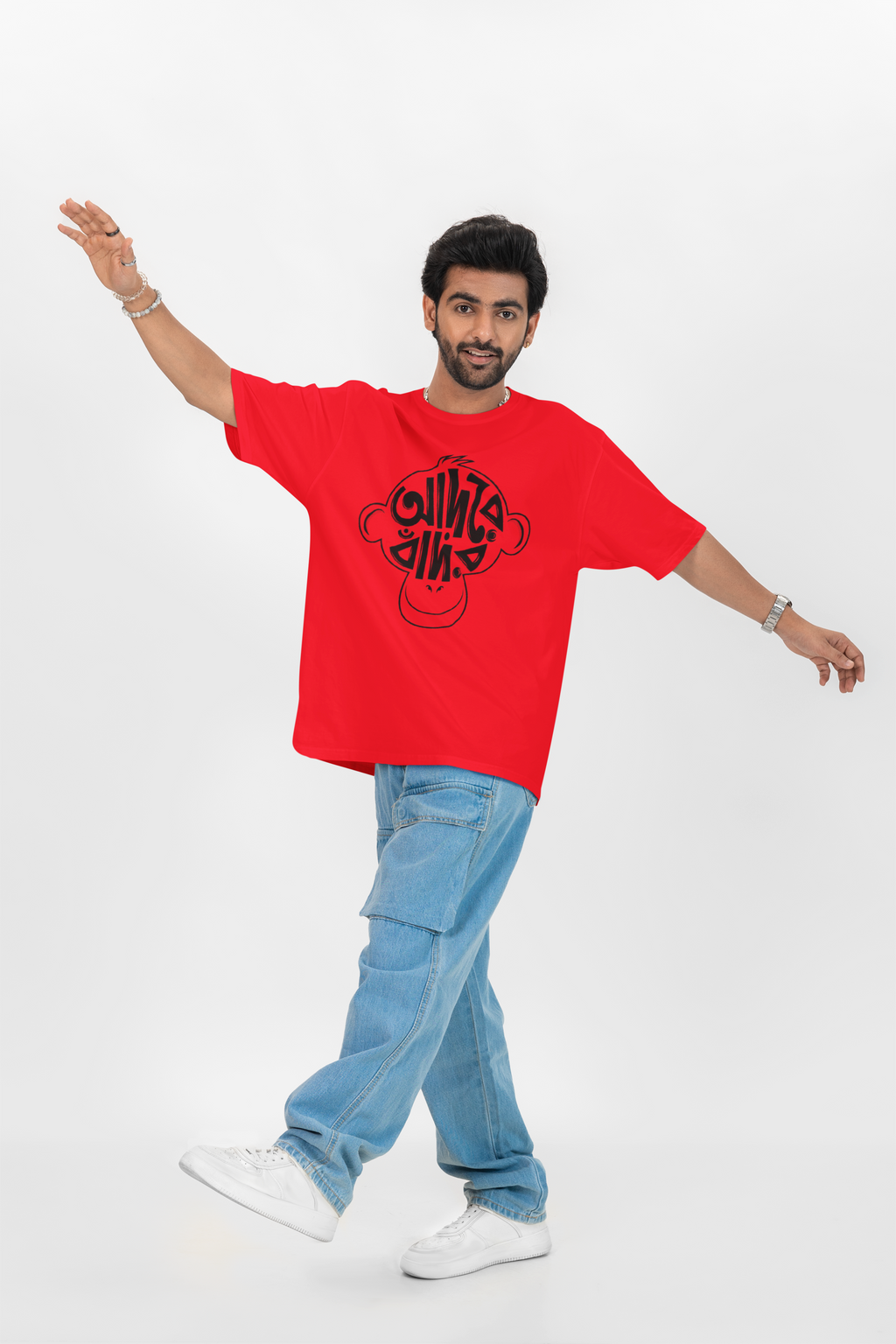 আদরে বাদর– Bengali Graphic Printed Oversized T-Shirt