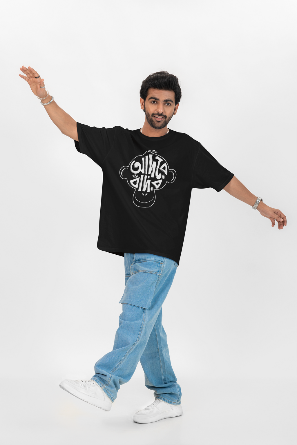 আদরে বাদর– Bengali Graphic Printed Oversized T-Shirt