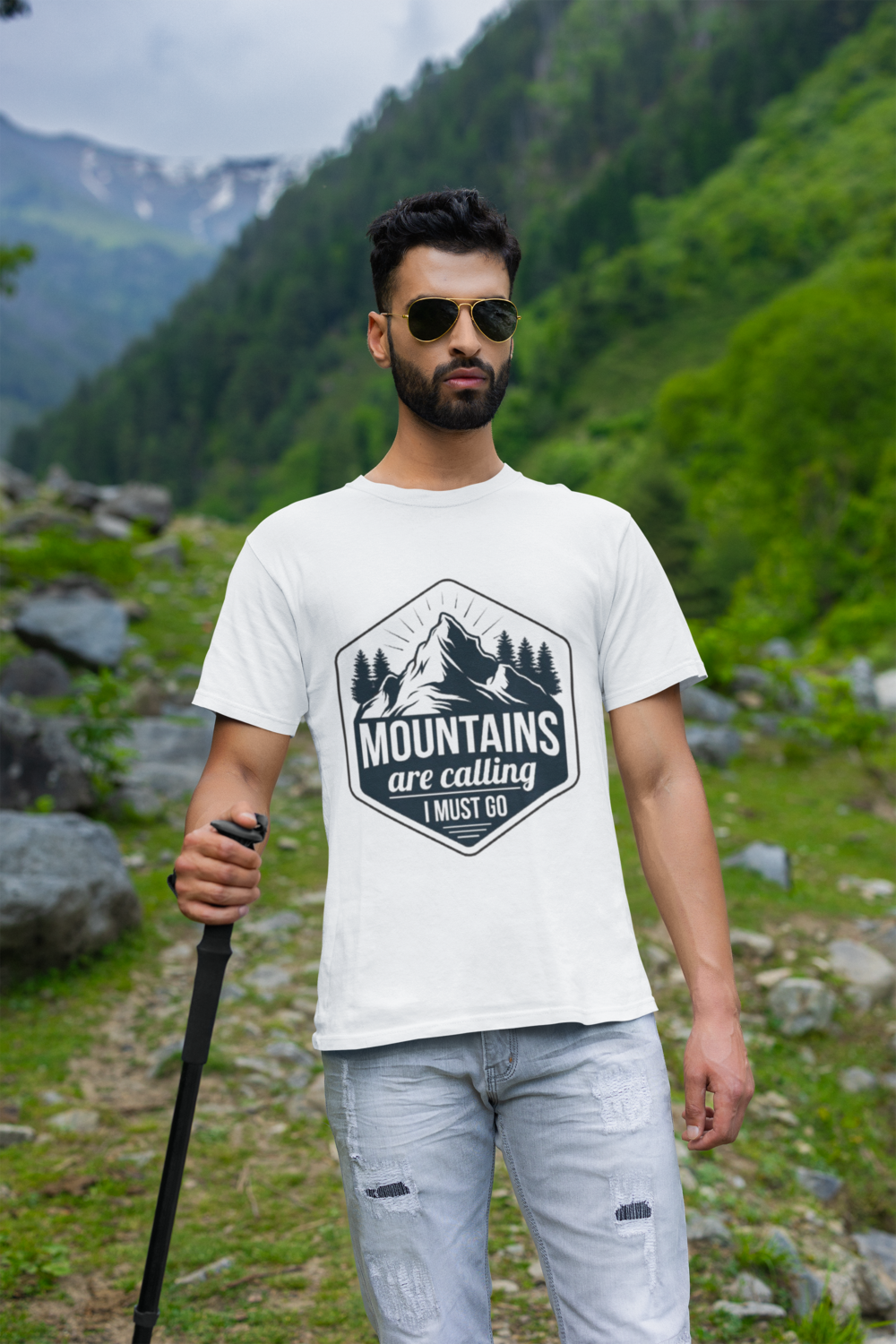 Mountains Are Calling Graphic T-Shirt | Round Neck
