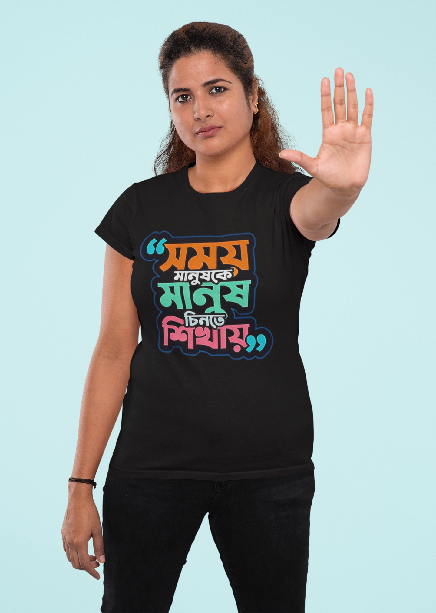 Time teaches people | Round neck