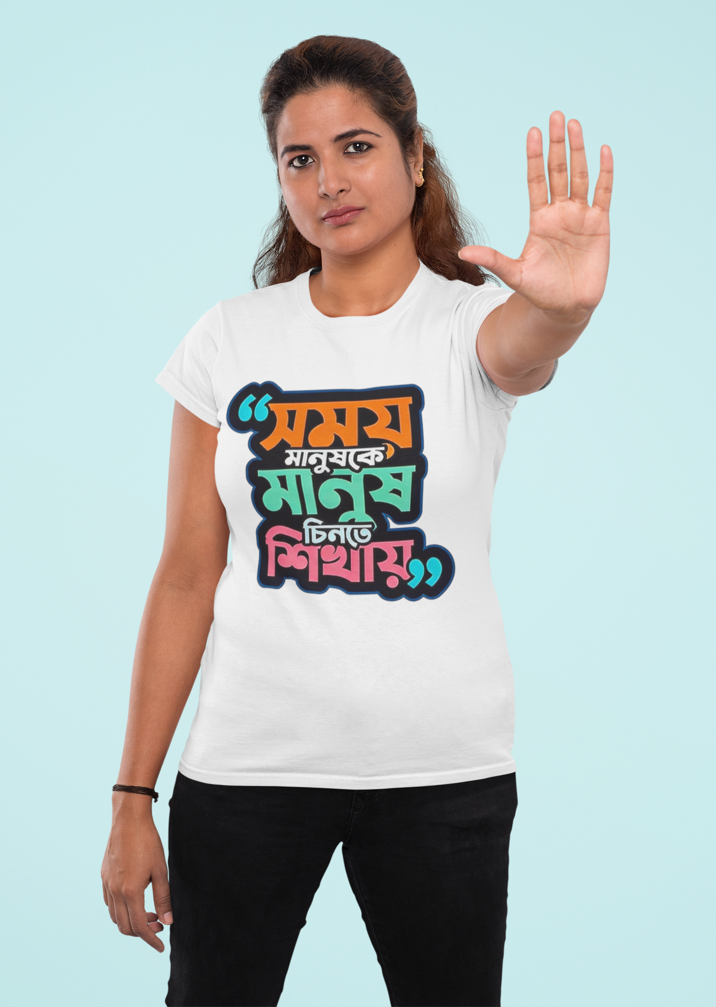 Time teaches people | Round neck
