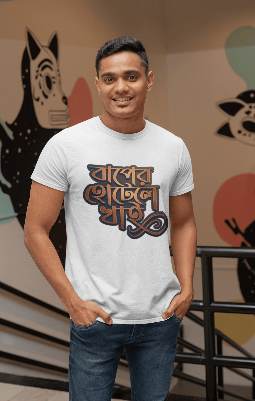 বাপের হোটেলে খাই – Bengali Slang Graphic T-Shirt