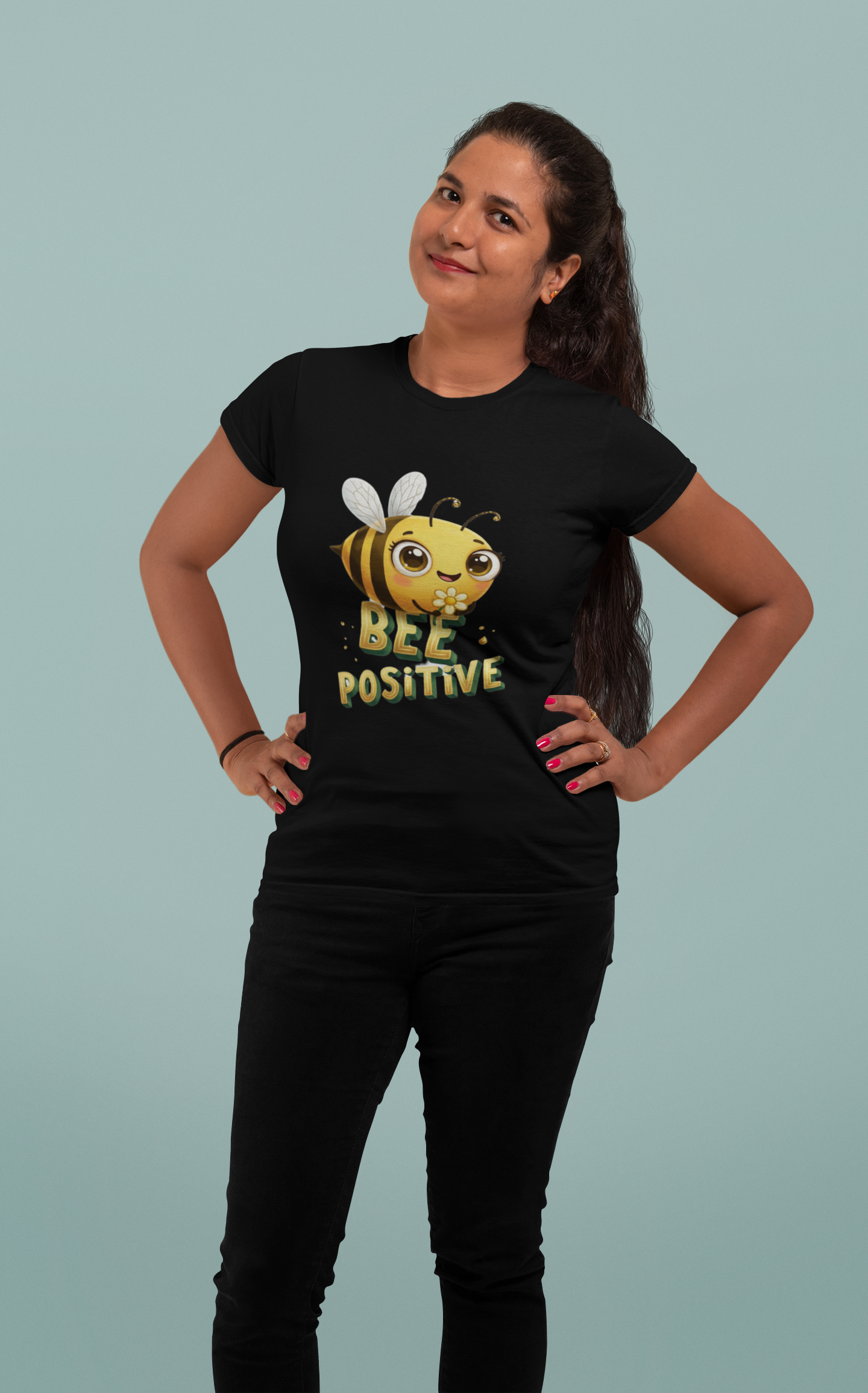 Bee Positive T-Shirt  | Round neck